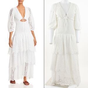 Significant Other Mazie Cotton Eyelet Dress in Ivory